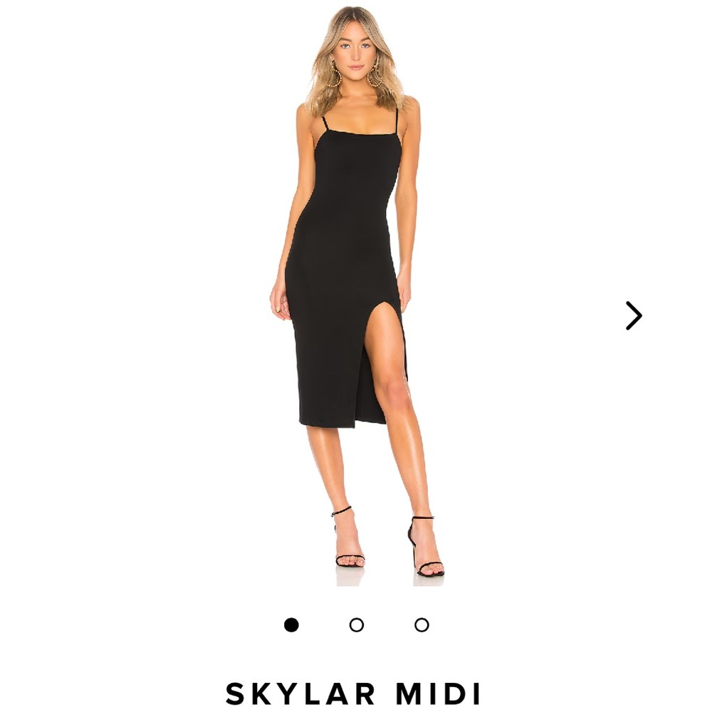 Lovers + Friends Black Skylar Midi Dress
